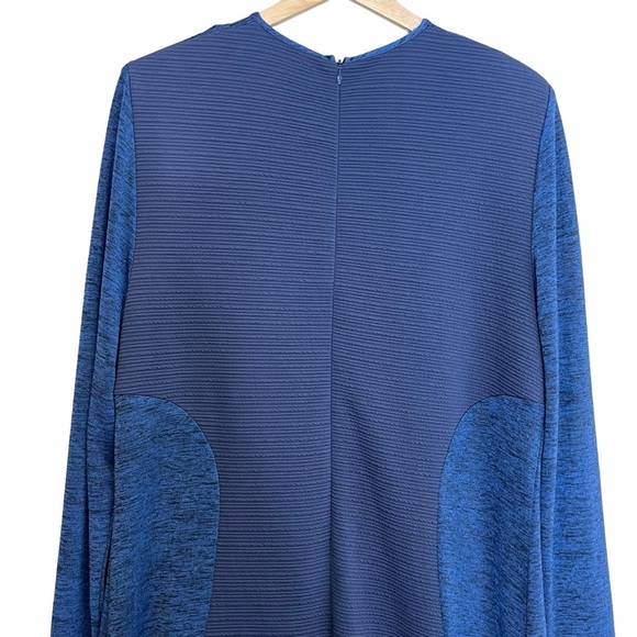 Sparrow Stretchy Jersey Knit Mixed Media Long Sleeve Maxi Dress Size L Blue - Picture 4 of 10